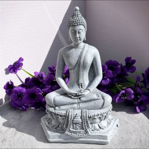 gr� thailandsk buddha 18 cm