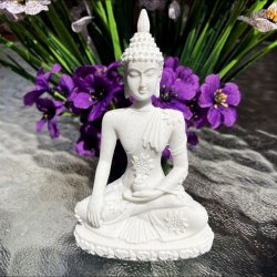 Thailandsk hvid Buddha (11 cm)