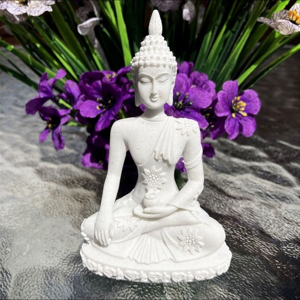 Thailandsk hvid Buddha (11 cm)