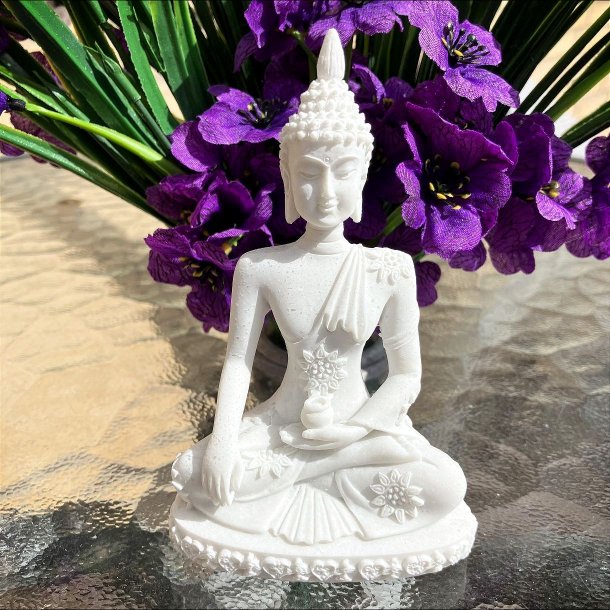 Thailandsk hvid Buddha (11 cm)