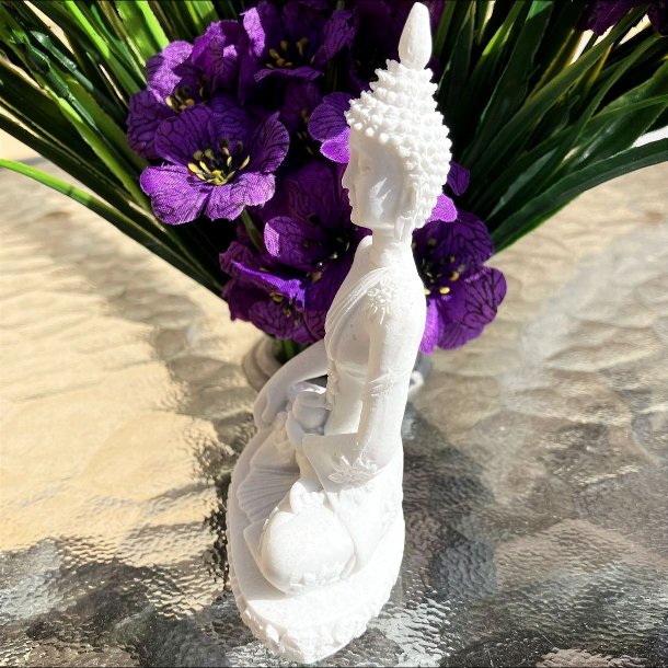 Thailandsk hvid Buddha (11 cm)