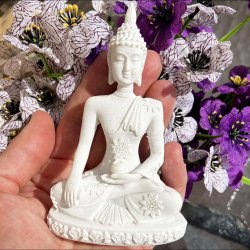 Thailandsk hvid Buddha (11 cm)