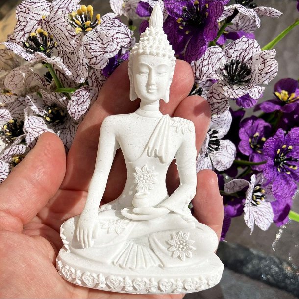 Thailandsk hvid Buddha (11 cm)