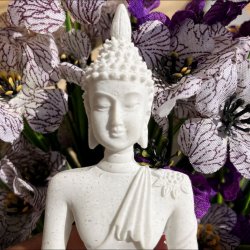 Thailandsk hvid Buddha (11 cm)