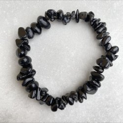 Sort Agat chip armbnd