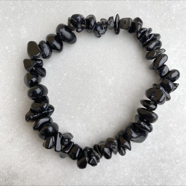 Sort Agat chip armbnd