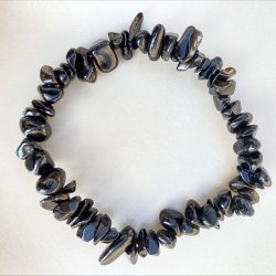 Sort Agat chip armbnd