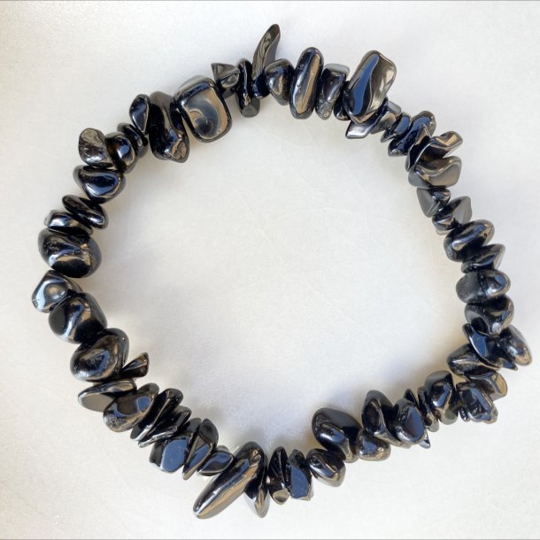 Sort Agat chip armbnd