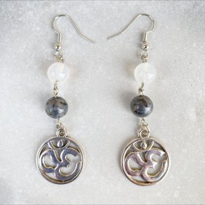 Hvid Agat/Labradorit reringe  med 