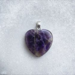 Ametyst hjerte vedhng