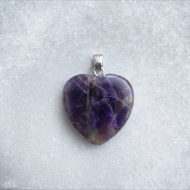 Ametyst hjerte vedhng