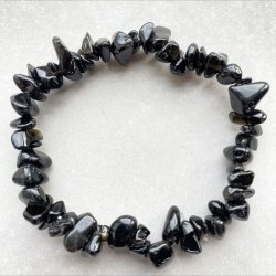 Sort Agat chip armbnd