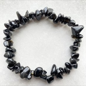 Sort Agat chip armbnd