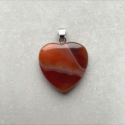 Karneol hjerte vedhng