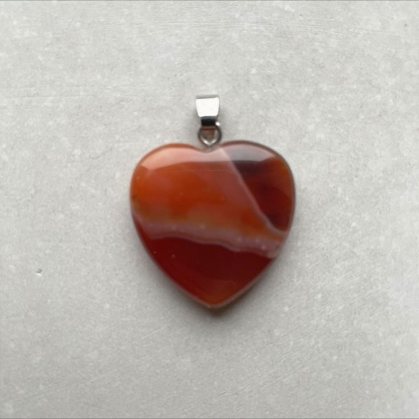 Karneol hjerte vedhng
