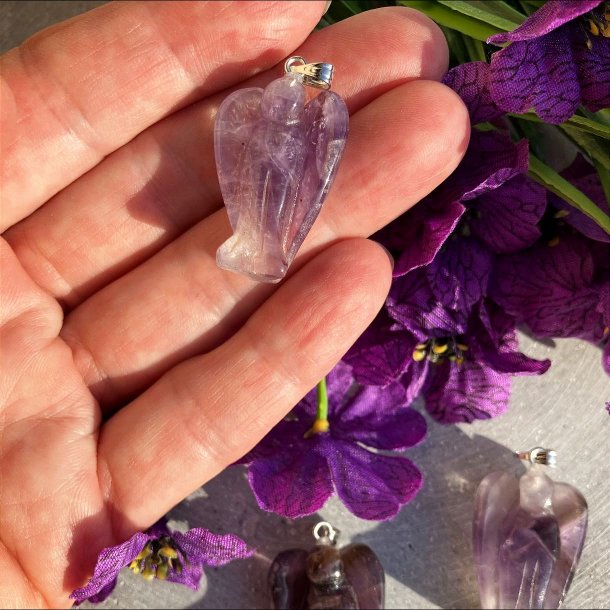 Ametyst skytsengel vedhng