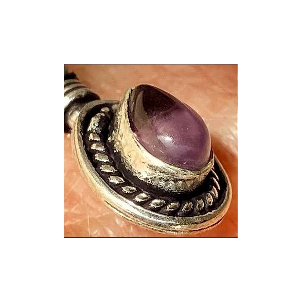 Armbnd med 2 Ametyst, smalt