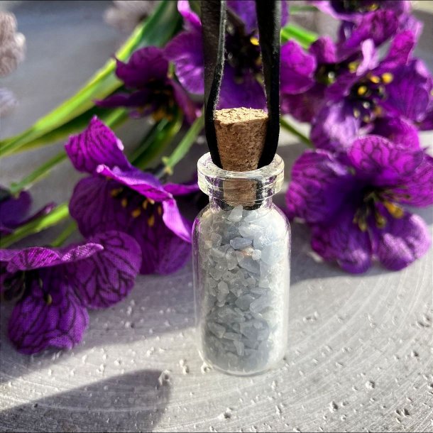 Angelit glasflaske vedhng