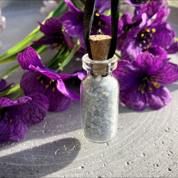 Angelit glasflaske vedhng