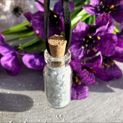 Angelit glasflaske vedhng