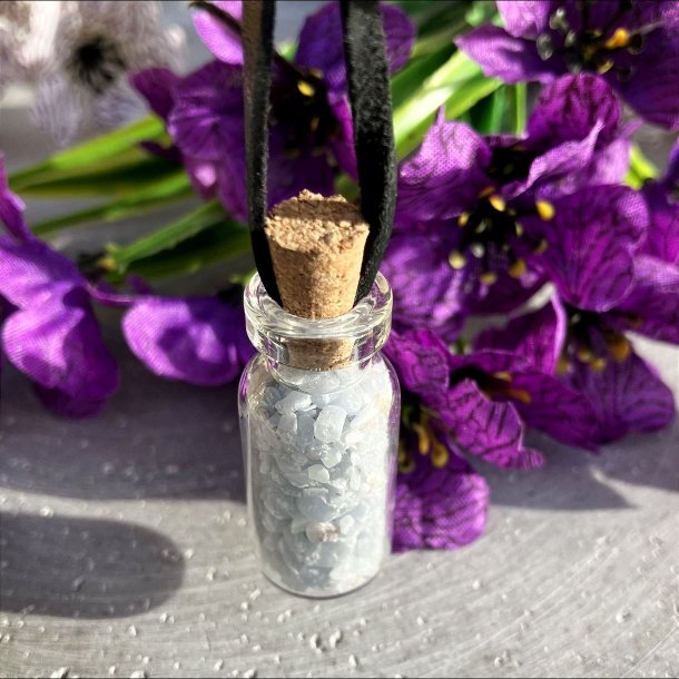 Angelit glasflaske vedhng