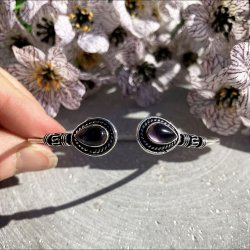 Armbnd med 2 Ametyst, smalt