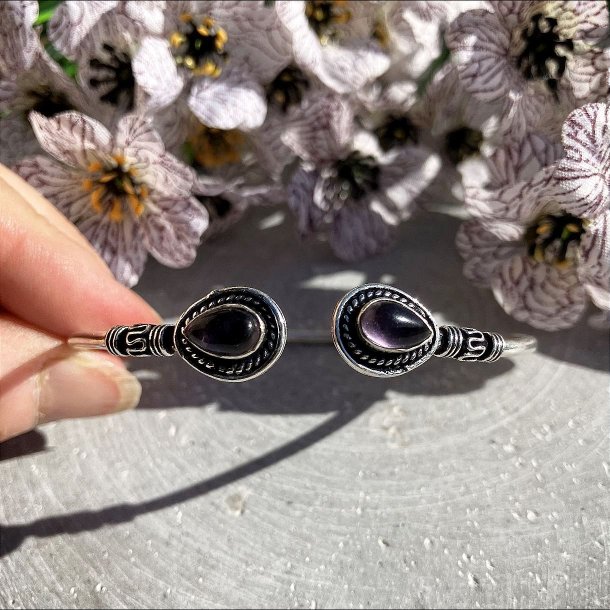 Armbnd med 2 Ametyst, smalt