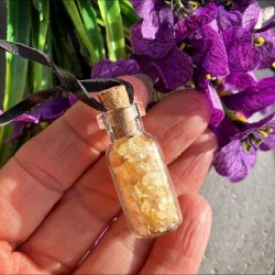 Citrin glasflaske vedhng