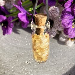 Citrin glasflaske vedhng