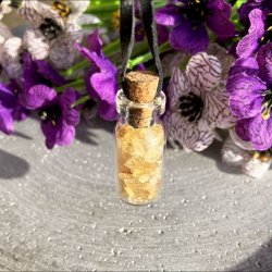 Citrin glasflaske vedhng