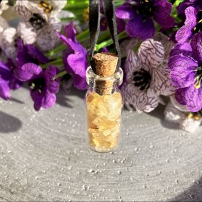 Citrin glasflaske vedhng