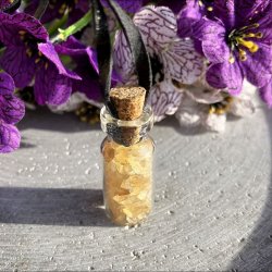 Citrin glasflaske vedhng