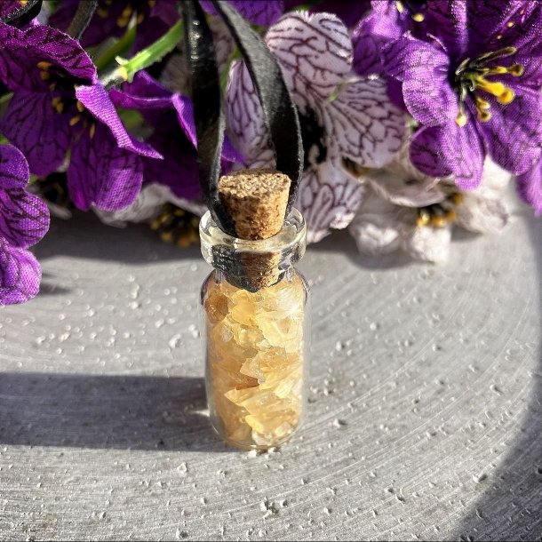 Citrin glasflaske vedhng