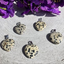 Jaspis Dalmatiner hjerte vedhng