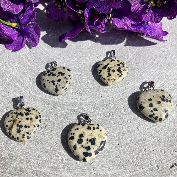 Jaspis Dalmatiner hjerte vedhng