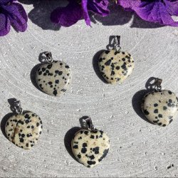 Jaspis Dalmatiner hjerte vedhng