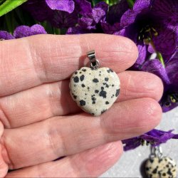 Jaspis Dalmatiner hjerte vedhng