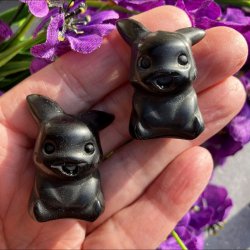 Pokmon Pikachu (ca. 3,5 cm), Sort Obsidian
