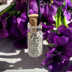 Pyrit glasflaske vedhng