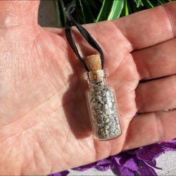 Pyrit glasflaske vedhng