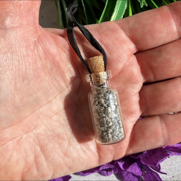 Pyrit glasflaske vedhng