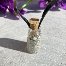 Pyrit glasflaske vedhng