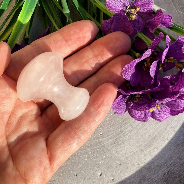 Rosakvarts Mushroom Gua Sha