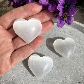Selenit hjerte (ca. 4 cm)