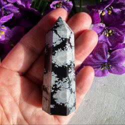 Snefnug Obsidian trn (7 cm)