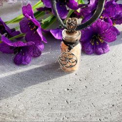 Solsten glasflaske vedhng - Livets Fr