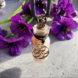 Solsten glasflaske vedhng - Livets Fr