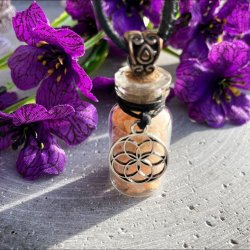 Solsten glasflaske vedhng - Livets Fr