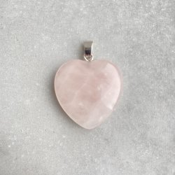 Rosakvarts hjerte vedhng