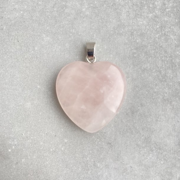 Rosakvarts hjerte vedhng